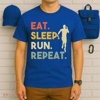 Retro Training Motivation Running Lover Eat Sleep Run Repeat Gift T-Shirt thumb 6