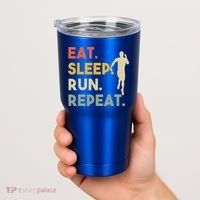 Retro Training Motivation Running Lover Eat Sleep Run Repeat Gift Tumbler thumb 2