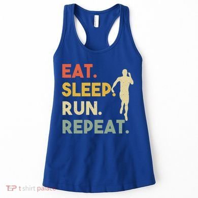 Retro Training Motivation Running Lover Eat Sleep Run Repeat Gift Women's Tank Top