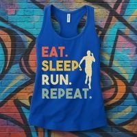 Retro Training Motivation Running Lover Eat Sleep Run Repeat Gift Women's Tank Top thumb 3