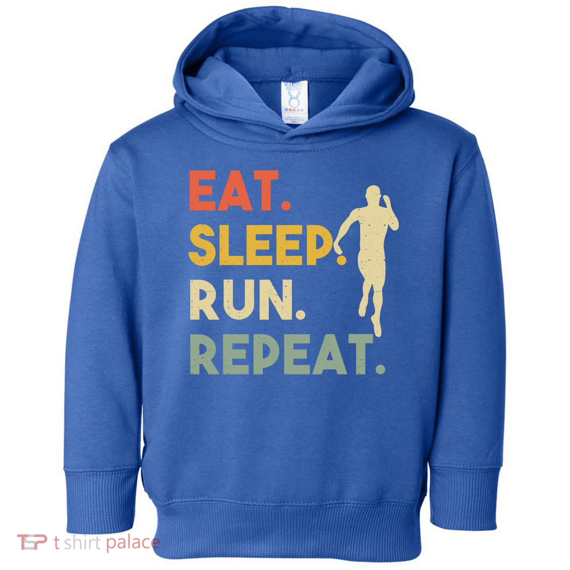 Retro Training Motivation Running Lover Eat Sleep Run Repeat Gift Toddler Hoodie