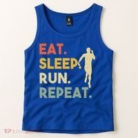Retro Training Motivation Running Lover Eat Sleep Run Repeat Gift Tank Top thumb 2