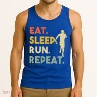 Retro Training Motivation Running Lover Eat Sleep Run Repeat Gift Tank Top thumb 3