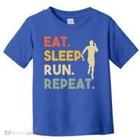 Retro Training Motivation Running Lover Eat Sleep Run Repeat Gift Toddler T-Shirt thumb 0