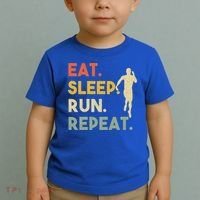 Retro Training Motivation Running Lover Eat Sleep Run Repeat Gift Toddler T-Shirt thumb 2