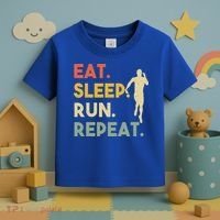 Retro Training Motivation Running Lover Eat Sleep Run Repeat Gift Toddler T-Shirt thumb 3