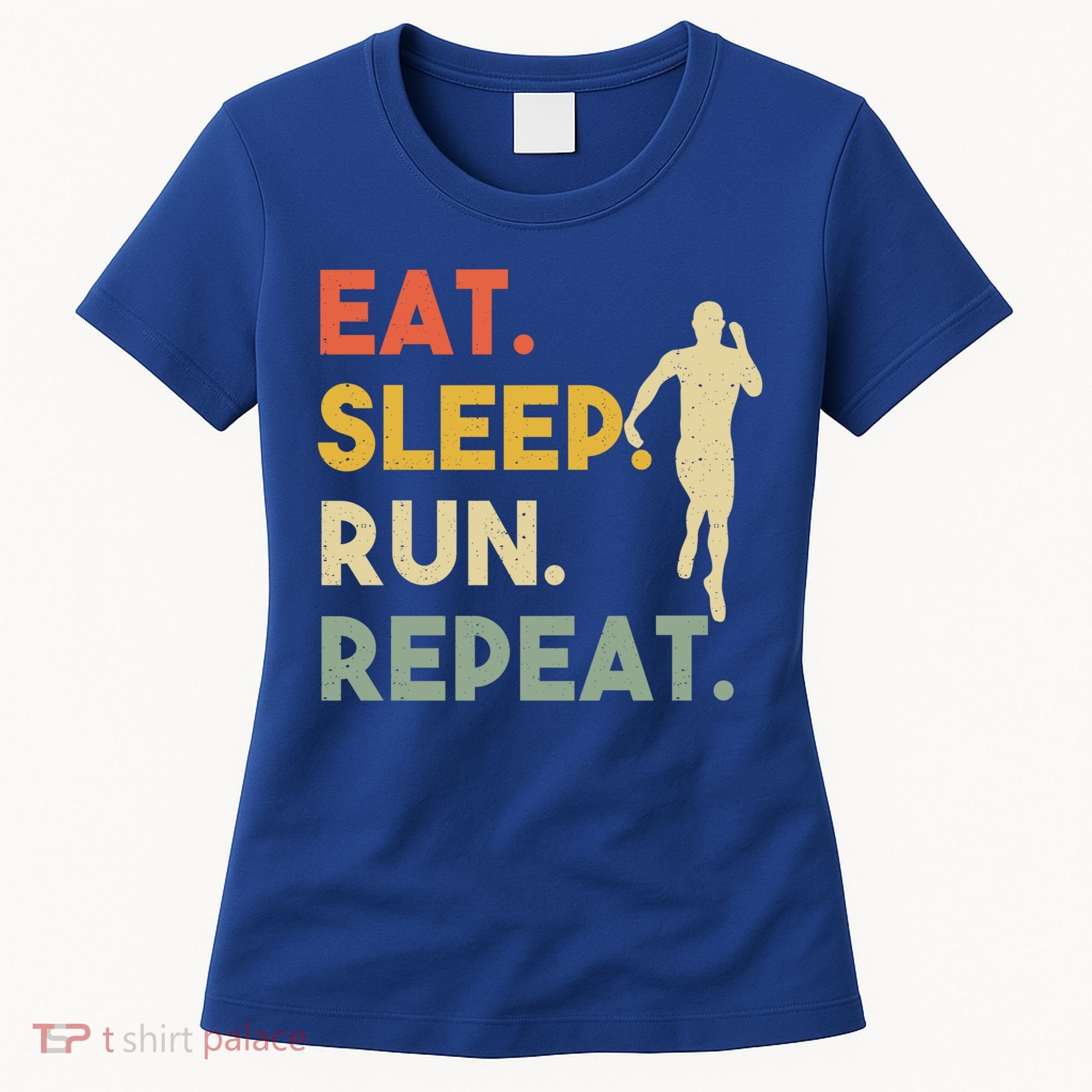 Retro Training Motivation Running Lover Eat Sleep Run Repeat Gift Women's T-Shirt
