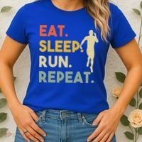 Retro Training Motivation Running Lover Eat Sleep Run Repeat Gift Women's T-Shirt thumb 2