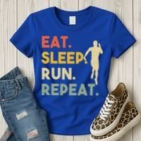 Retro Training Motivation Running Lover Eat Sleep Run Repeat Gift Women's T-Shirt thumb 3