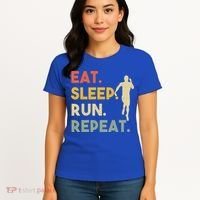 Retro Training Motivation Running Lover Eat Sleep Run Repeat Gift Women's T-Shirt thumb 4