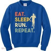 Retro Training Motivation Running Lover Eat Sleep Run Repeat Gift Kids Sweatshirt thumb 0