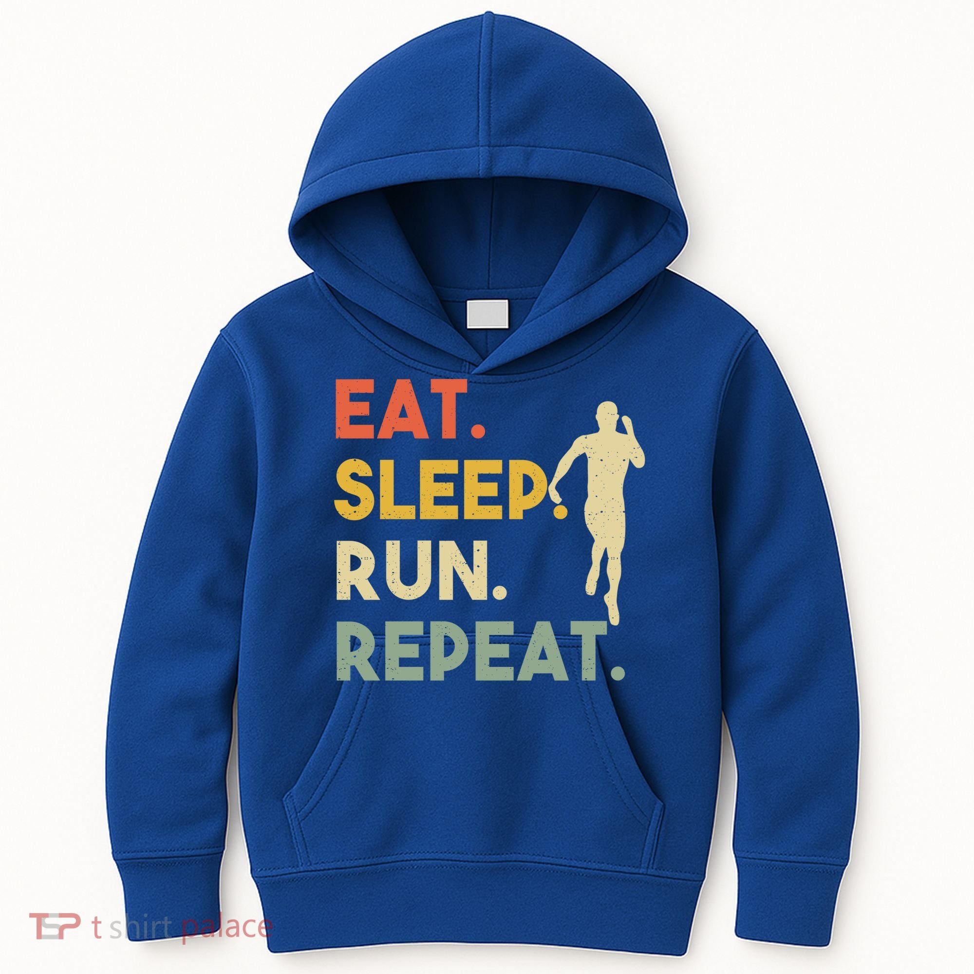 Retro Training Motivation Running Lover Eat Sleep Run Repeat Gift Kids Hoodie