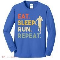Retro Training Motivation Running Lover Eat Sleep Run Repeat Gift Kids Long Sleeve Shirt thumb 0