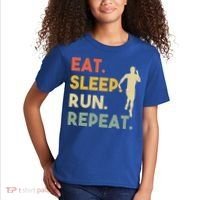 Retro Training Motivation Running Lover Eat Sleep Run Repeat Gift Kids T-Shirt thumb 2