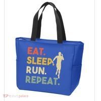 Retro Training Motivation Running Lover Eat Sleep Run Repeat Gift Tote Bag thumb 3