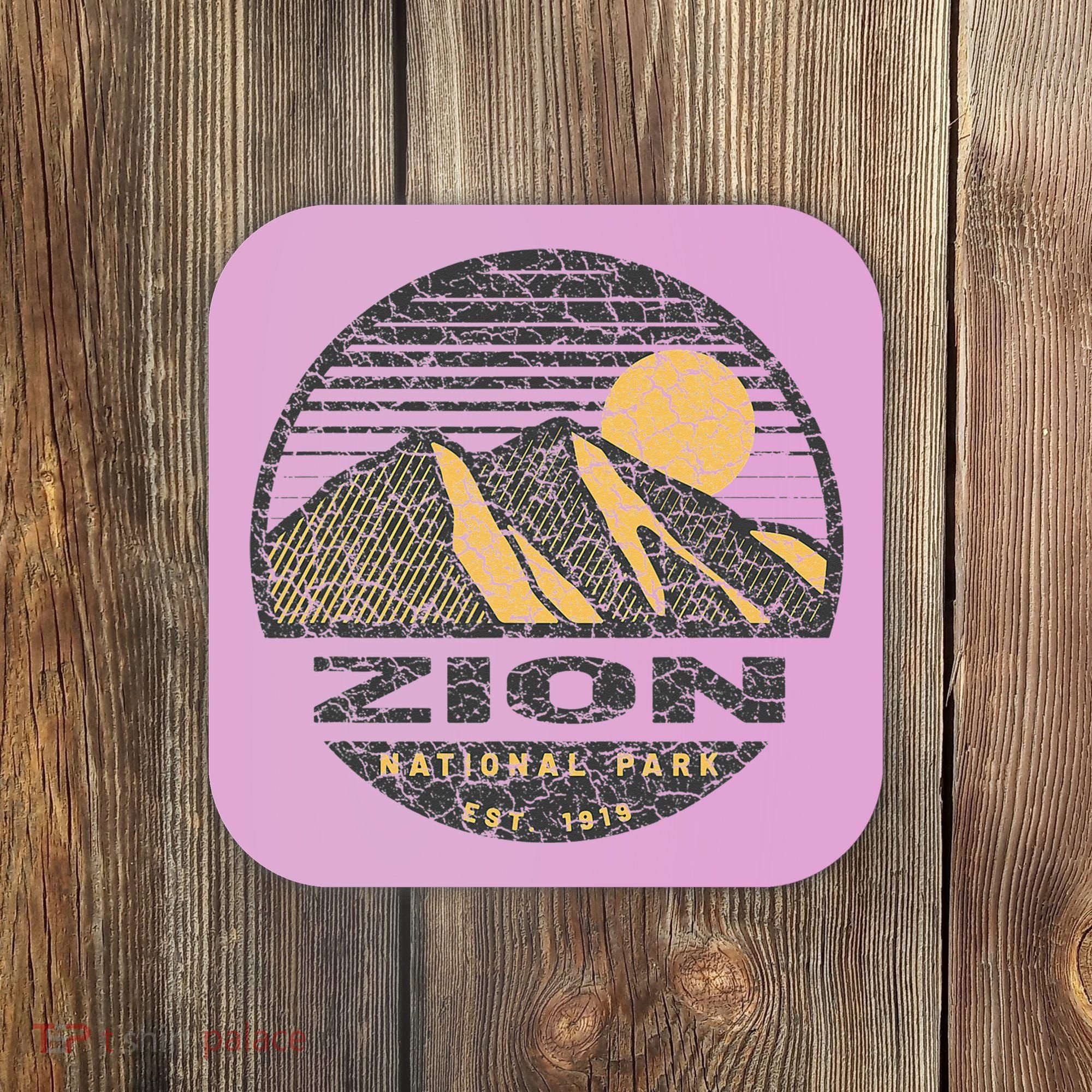 Road Trip Mount Zion National Park Utah Mountain Sunset Art Coaster