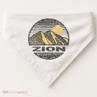 Road Trip Mount Zion National Park Utah Mountain Sunset Art USA-Made Doggie Bandana thumb 0