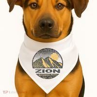 Road Trip Mount Zion National Park Utah Mountain Sunset Art USA-Made Doggie Bandana thumb 1