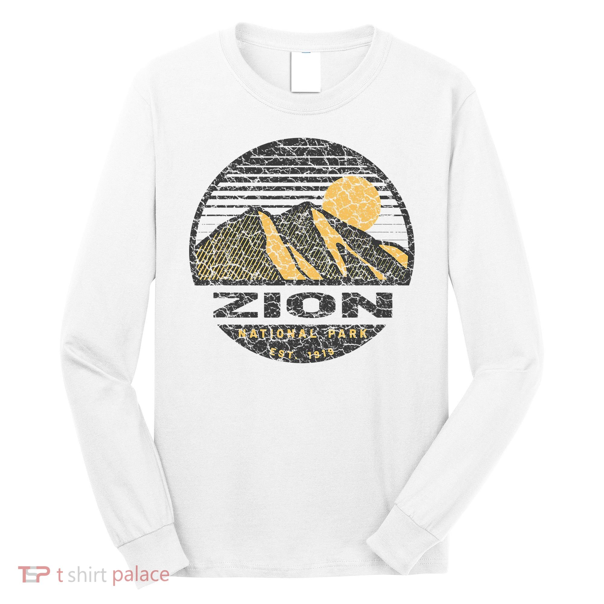 Road Trip Mount Zion National Park Utah Mountain Sunset Art Long Sleeve Shirt