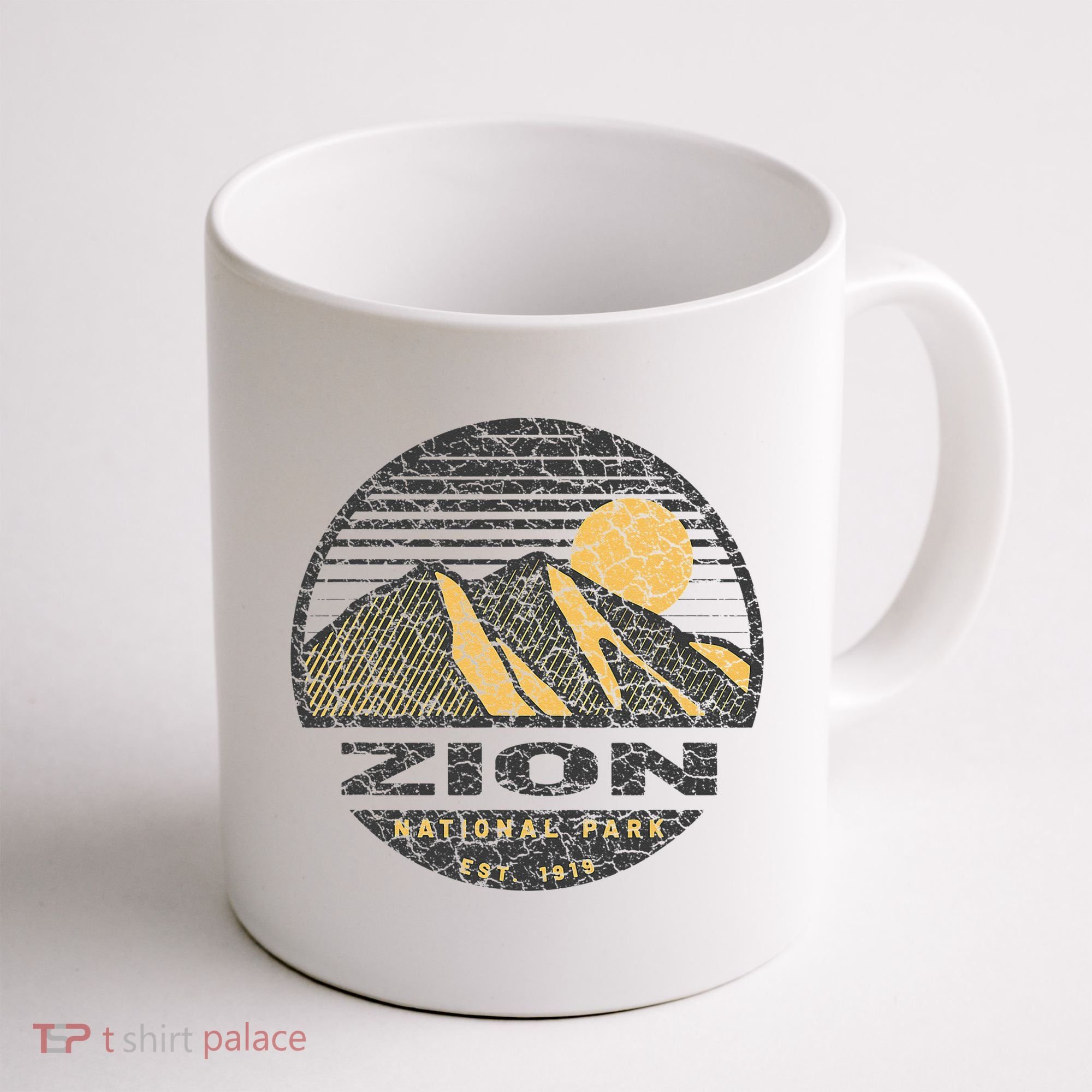 Road Trip Mount Zion National Park Utah Mountain Sunset Art Coffee Mug