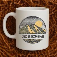 Road Trip Mount Zion National Park Utah Mountain Sunset Art Coffee Mug thumb 2