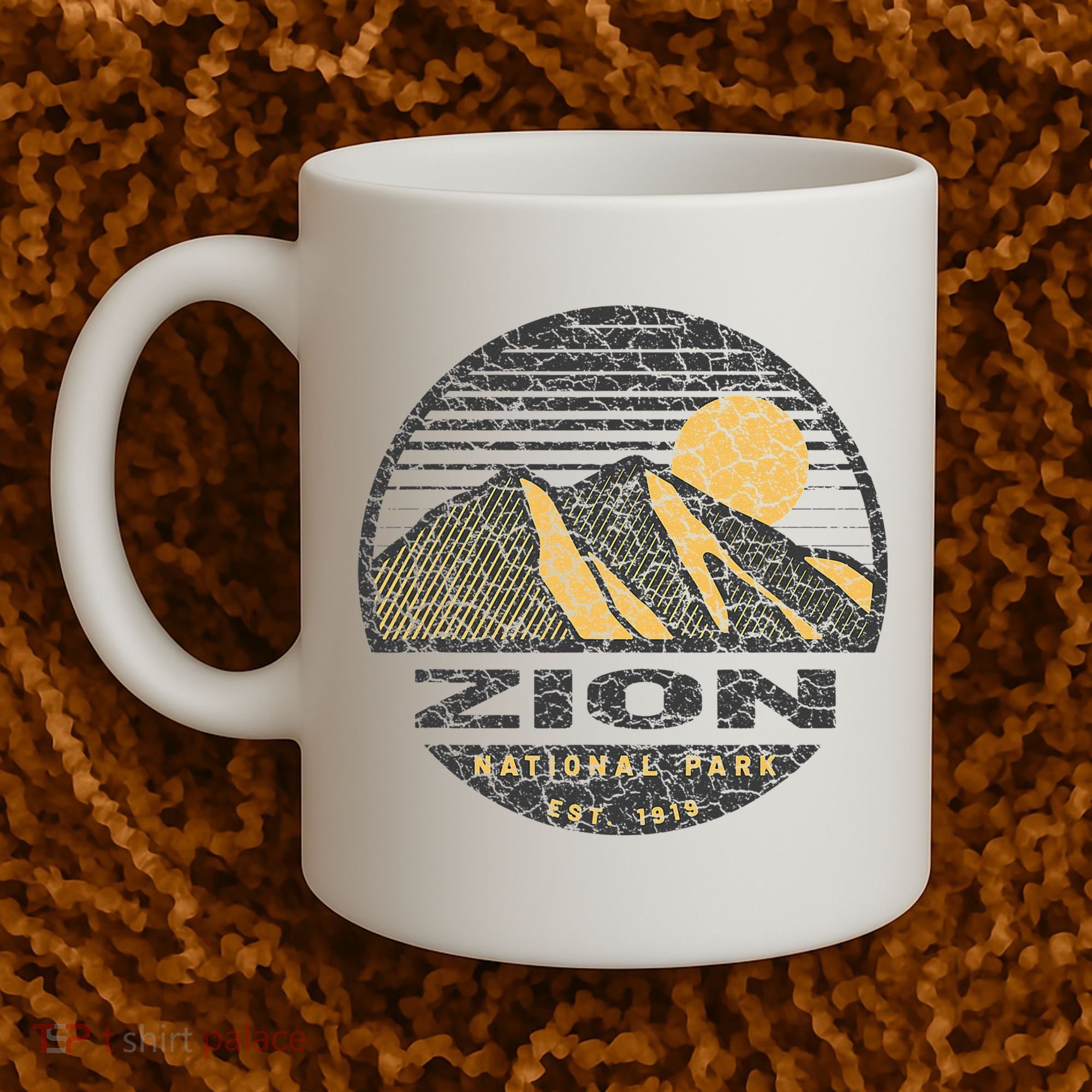 Road Trip Mount Zion National Park Utah Mountain Sunset Art Coffee Mug