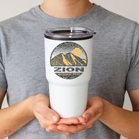Road Trip Mount Zion National Park Utah Mountain Sunset Art Tumbler thumb 2