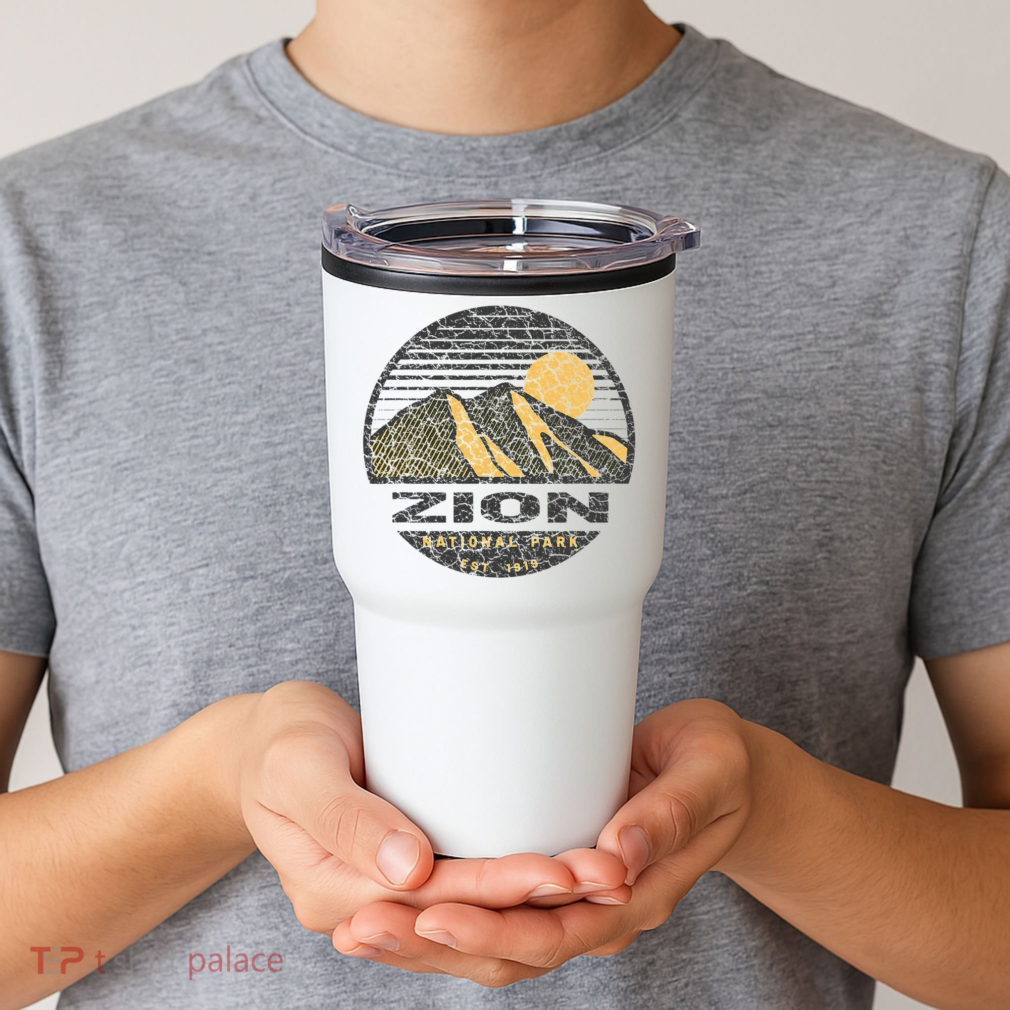 Road Trip Mount Zion National Park Utah Mountain Sunset Art Tumbler