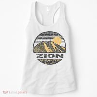 Road Trip Mount Zion National Park Utah Mountain Sunset Art Women's Tank Top thumb 0