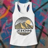 Road Trip Mount Zion National Park Utah Mountain Sunset Art Women's Tank Top thumb 3