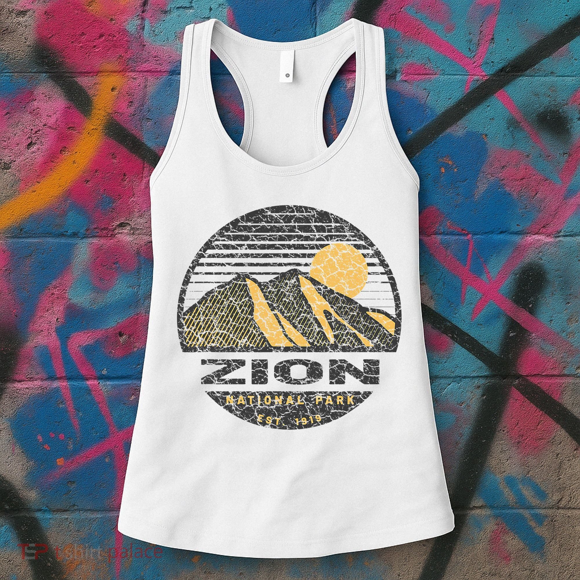 Road Trip Mount Zion National Park Utah Mountain Sunset Art Women's Tank Top