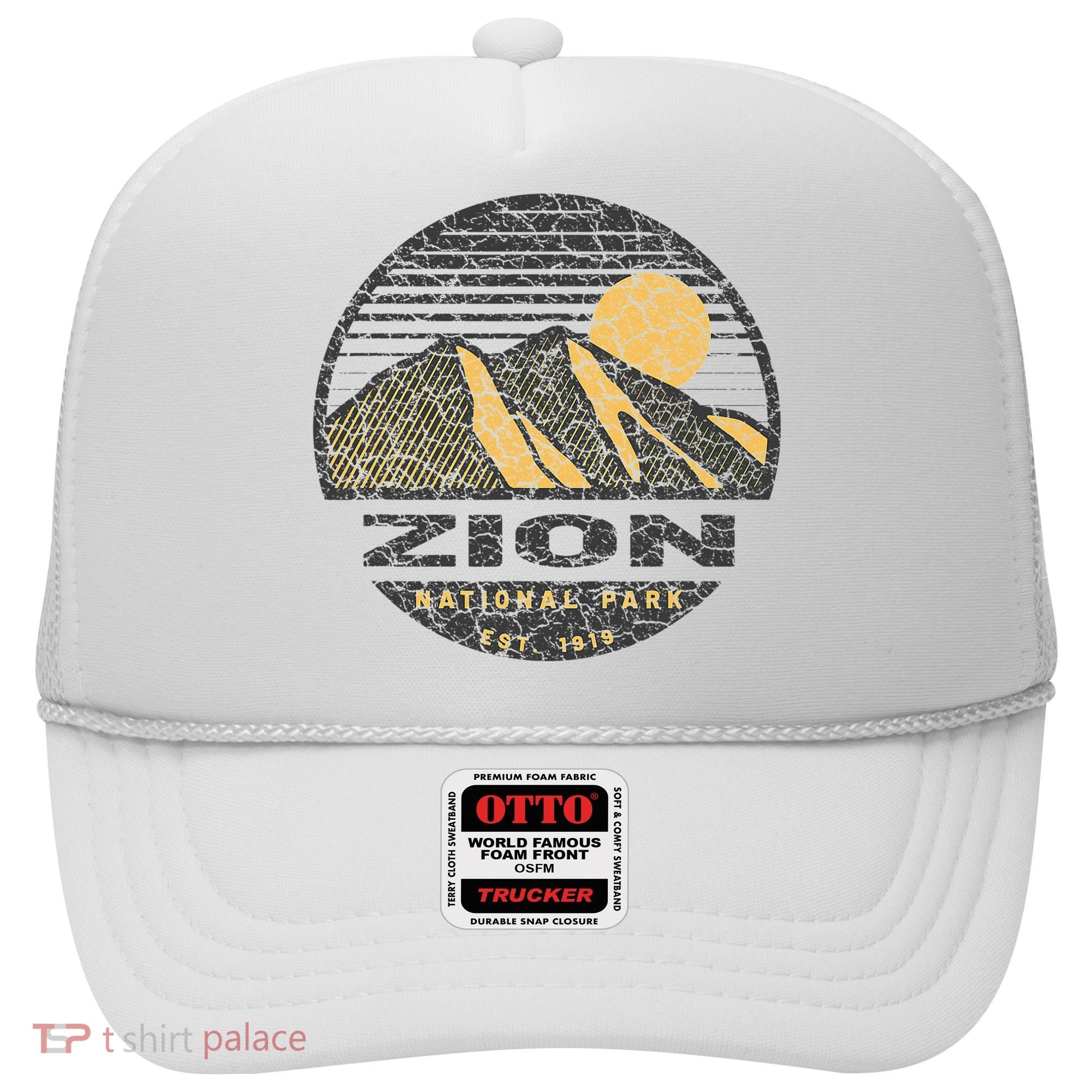 Road Trip Mount Zion National Park Utah Mountain Sunset Art Hat