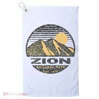 Road Trip Mount Zion National Park Utah Mountain Sunset Art Golf Towel thumb 0
