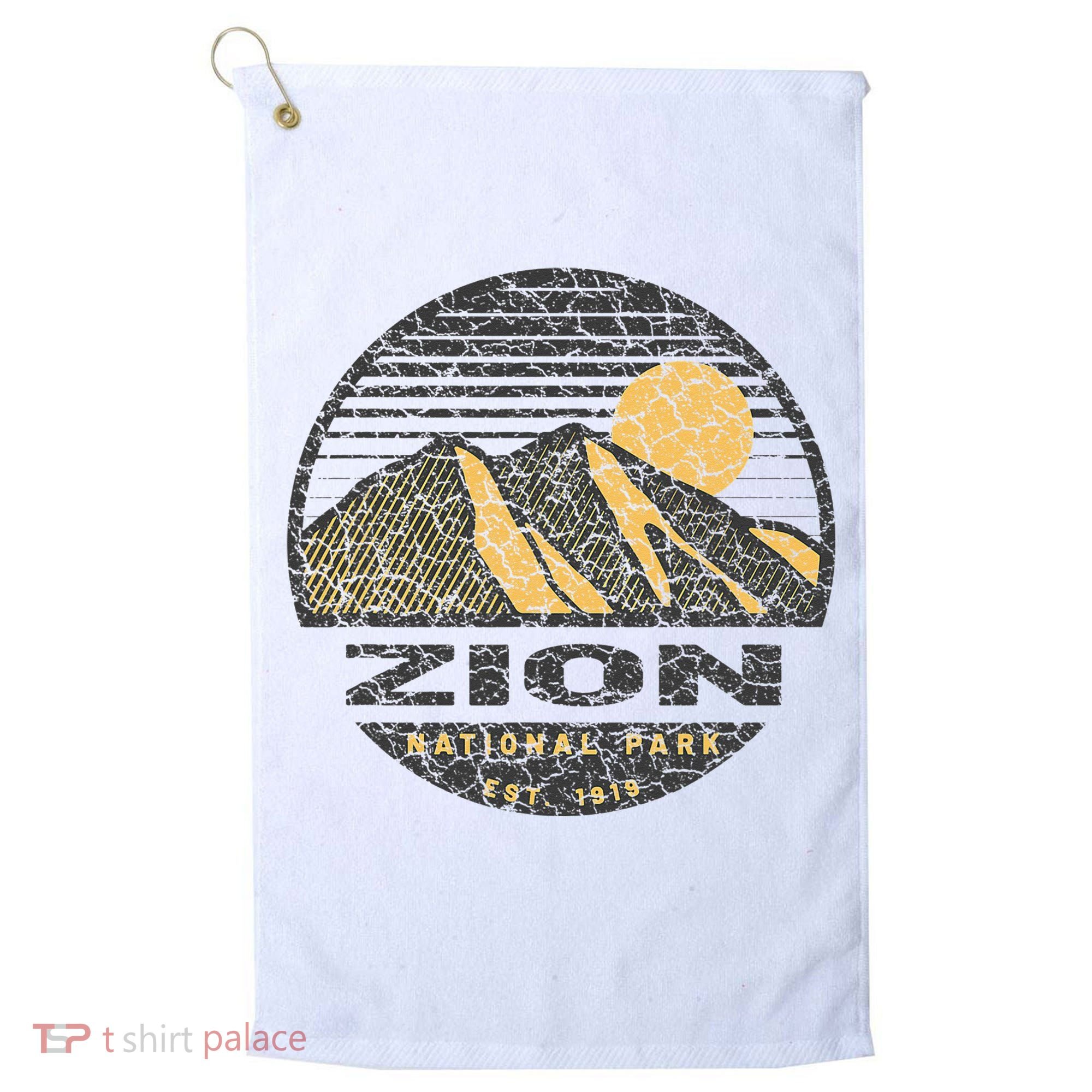 Road Trip Mount Zion National Park Utah Mountain Sunset Art Golf Towel