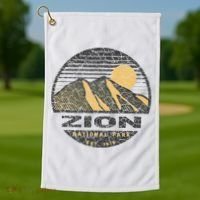 Road Trip Mount Zion National Park Utah Mountain Sunset Art Golf Towel thumb 1