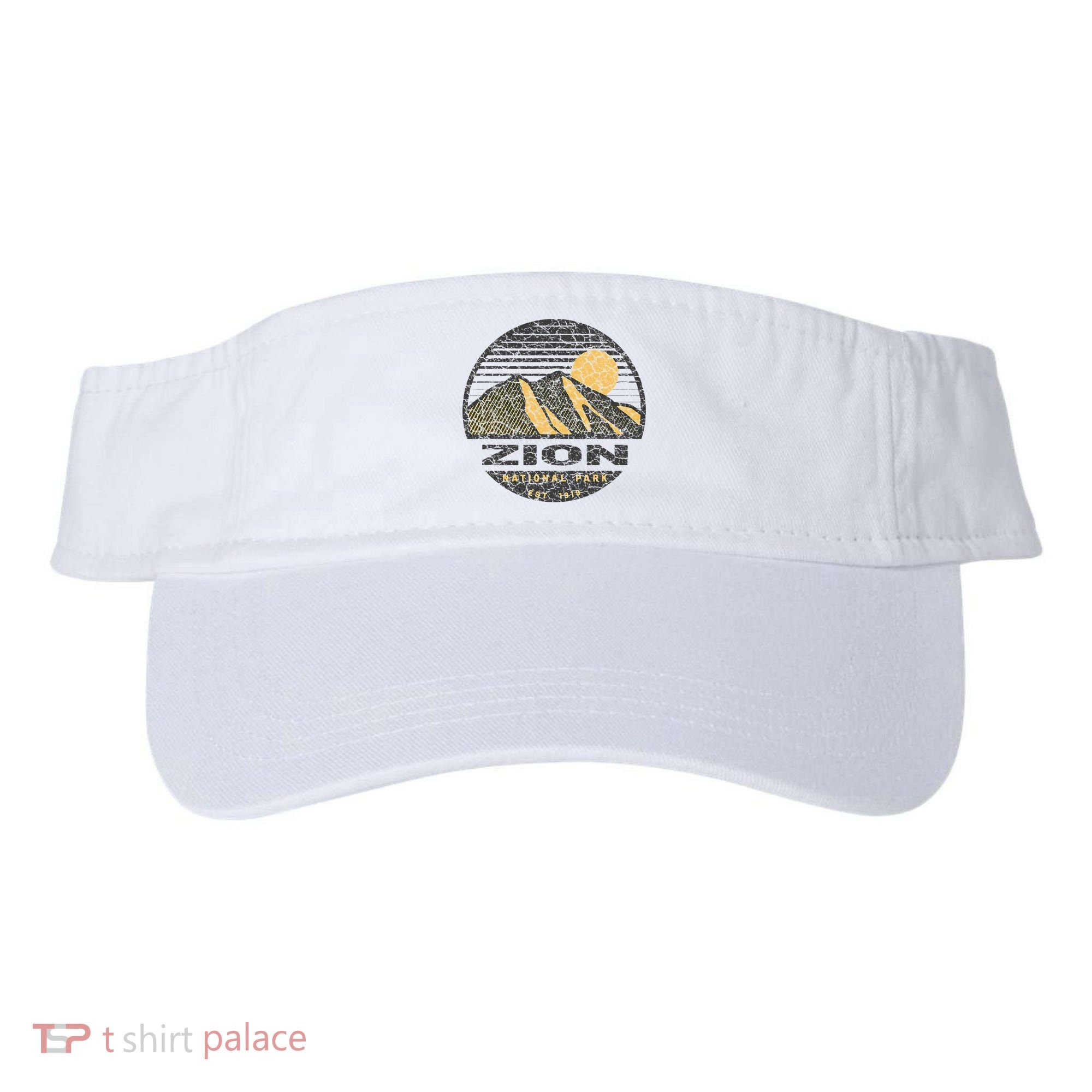 Road Trip Mount Zion National Park Utah Mountain Sunset Art Visor