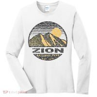 Road Trip Mount Zion National Park Utah Mountain Sunset Art Women's Long Sleeve Shirt thumb 0