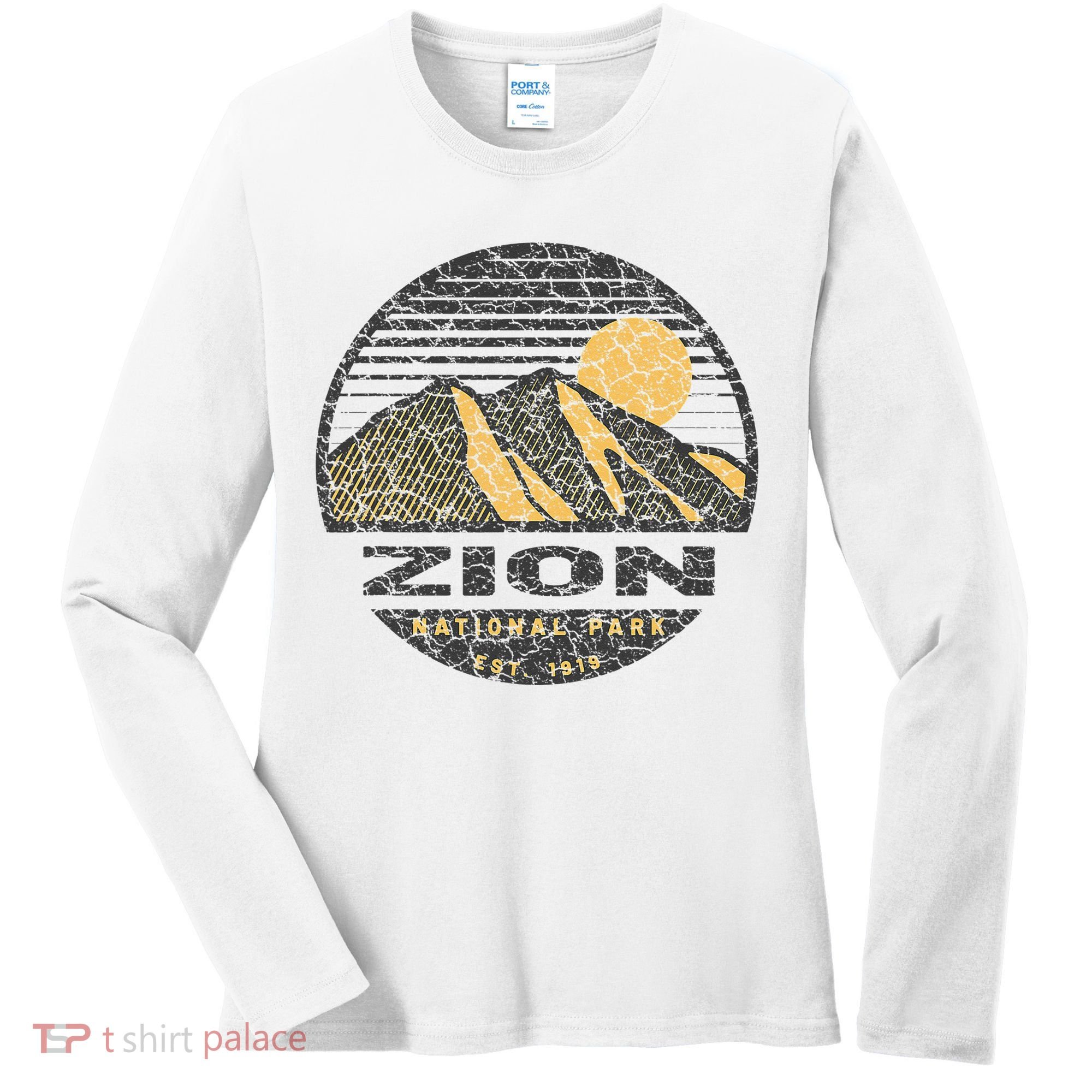 Road Trip Mount Zion National Park Utah Mountain Sunset Art Women's Long Sleeve Shirt