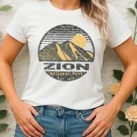 Road Trip Mount Zion National Park Utah Mountain Sunset Art Women's T-Shirt thumb 2