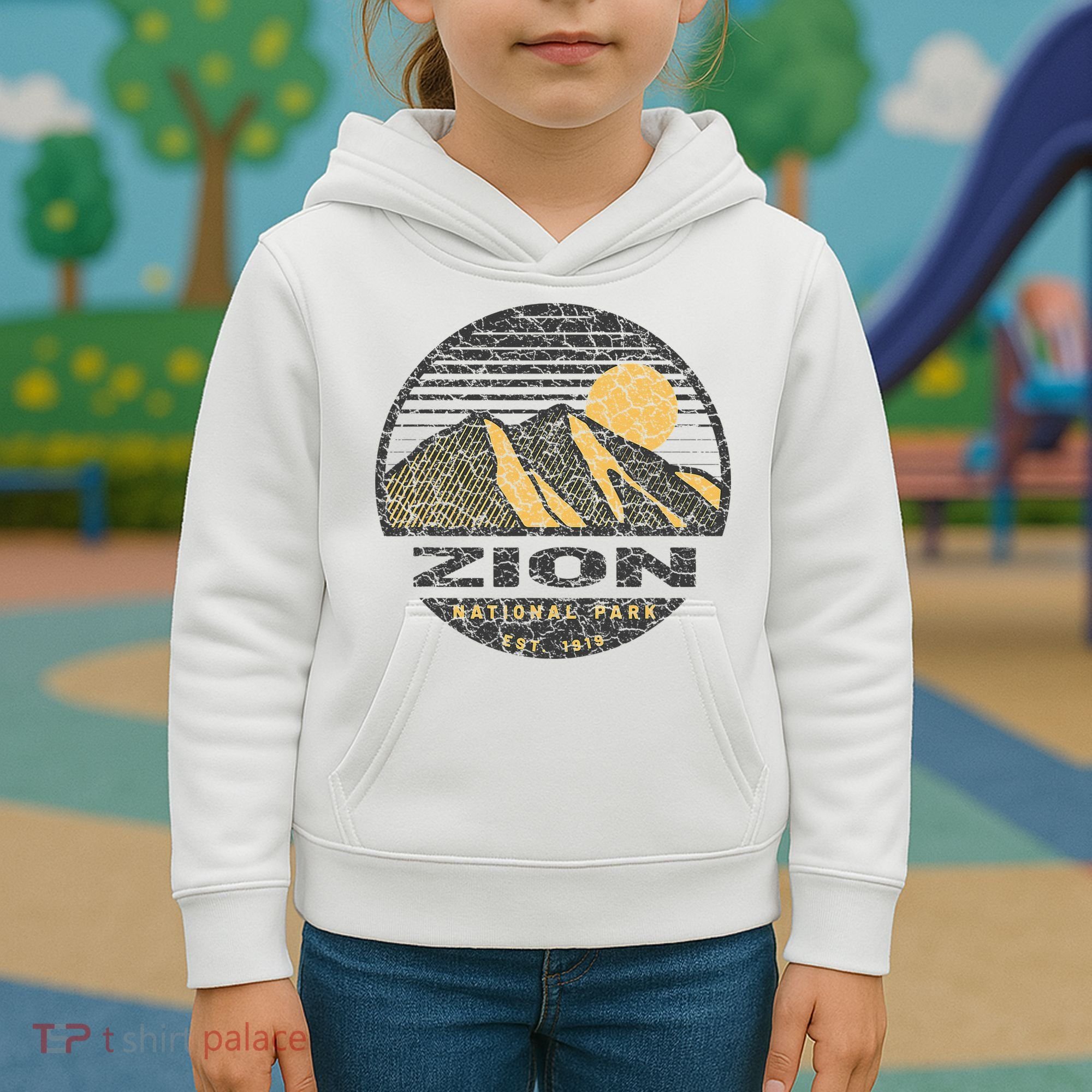 Road Trip Mount Zion National Park Utah Mountain Sunset Art Kids Hoodie