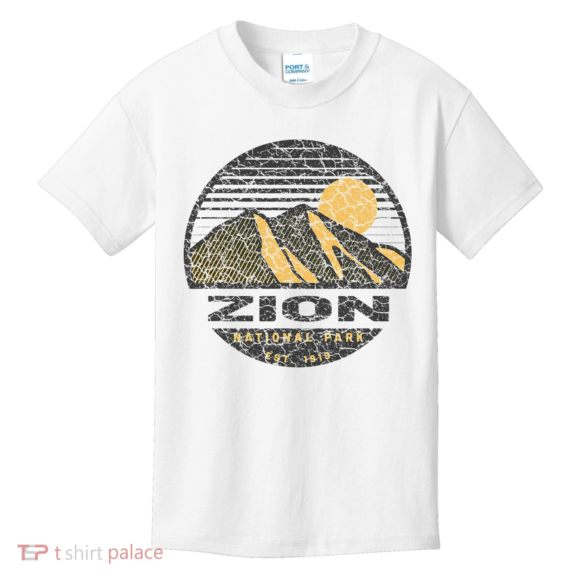 Road Trip Mount Zion National Park Utah Mountain Sunset Art Kids T-Shirt