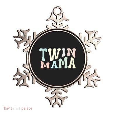 Retro Twin Mama Twin Mom Established Mom Motherhood Gift Ornament