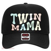Retro Twin Mama Twin Mom Established Mom Motherhood Gift Hat thumb 0