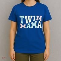 Retro Twin Mama Twin Mom Established Mom Motherhood Gift T-Shirt thumb 4