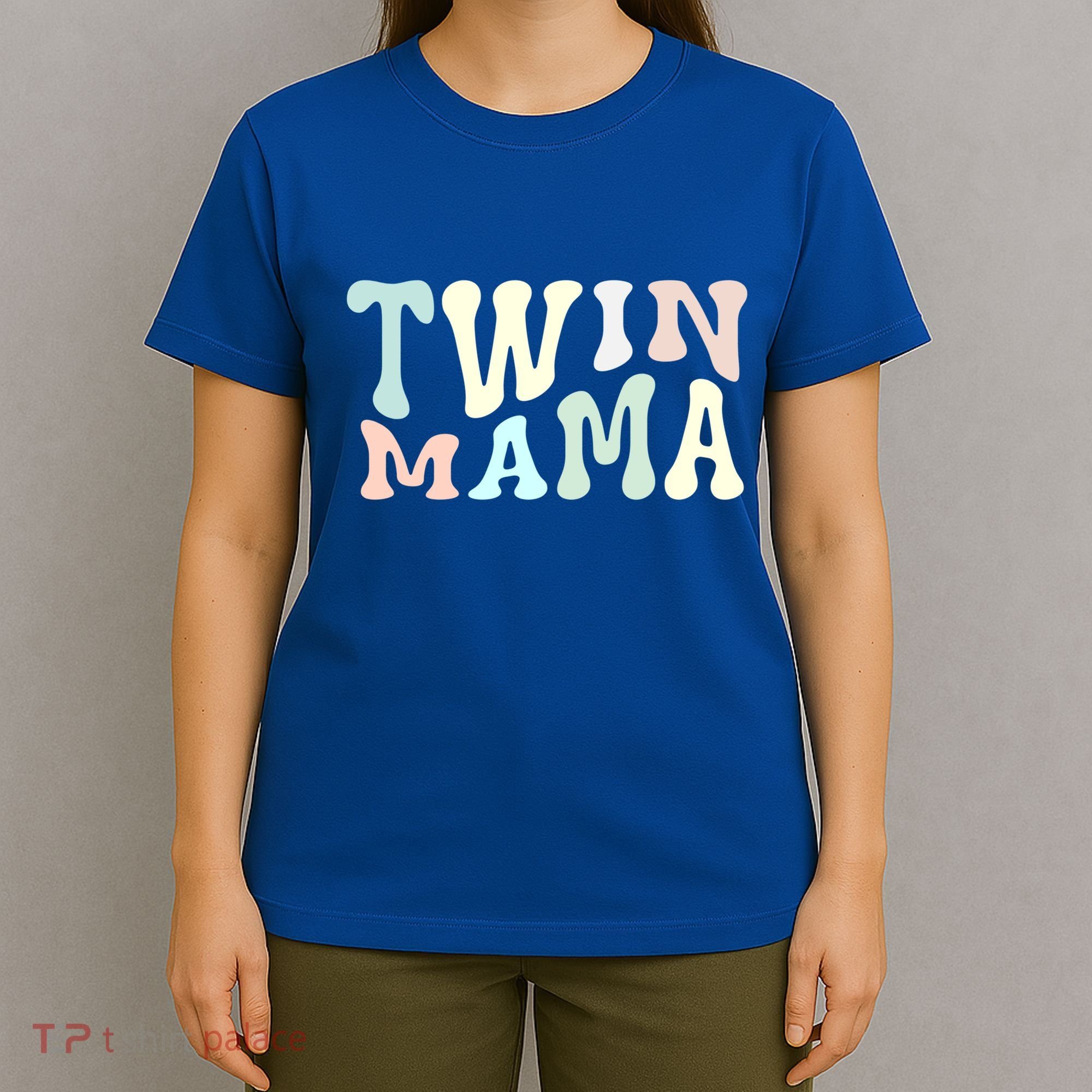 Retro Twin Mama Twin Mom Established Mom Motherhood Gift T-Shirt