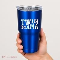 Retro Twin Mama Twin Mom Established Mom Motherhood Gift Tumbler thumb 2