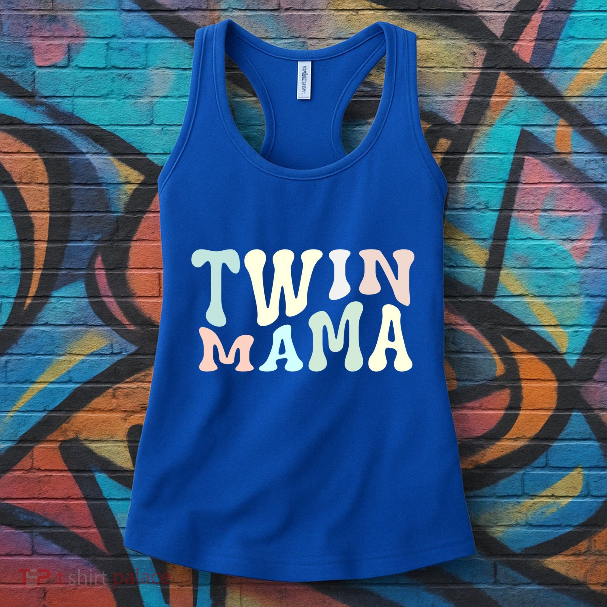 Retro Twin Mama Twin Mom Established Mom Motherhood Gift Women's Tank Top