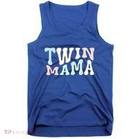 Retro Twin Mama Twin Mom Established Mom Motherhood Gift Tank Top thumb 0