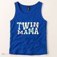 Retro Twin Mama Twin Mom Established Mom Motherhood Gift Tank Top thumb 2