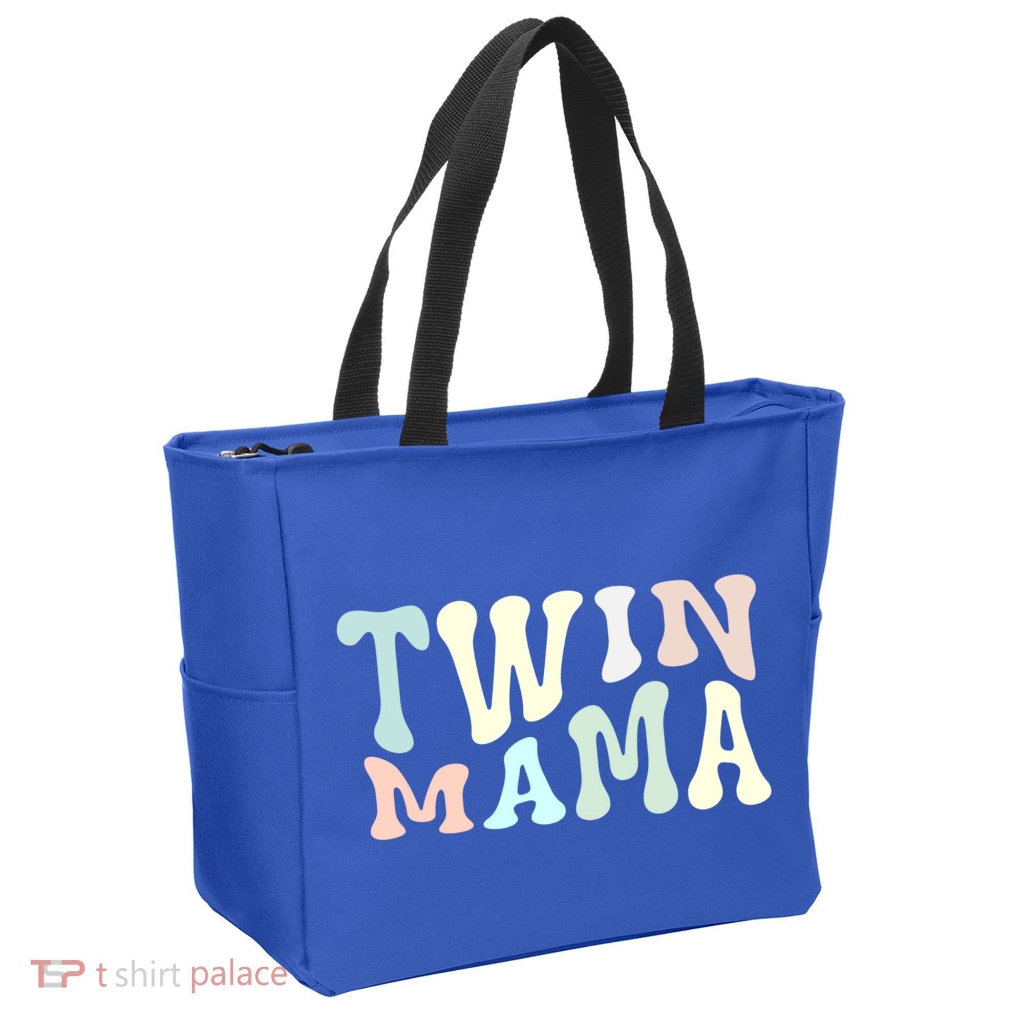 Retro Twin Mama Twin Mom Established Mom Motherhood Gift Tote Bag